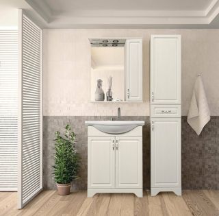 Тумба под раковину Style Line Олеандр-3 ЛС-00000198 55см рельеф пастель